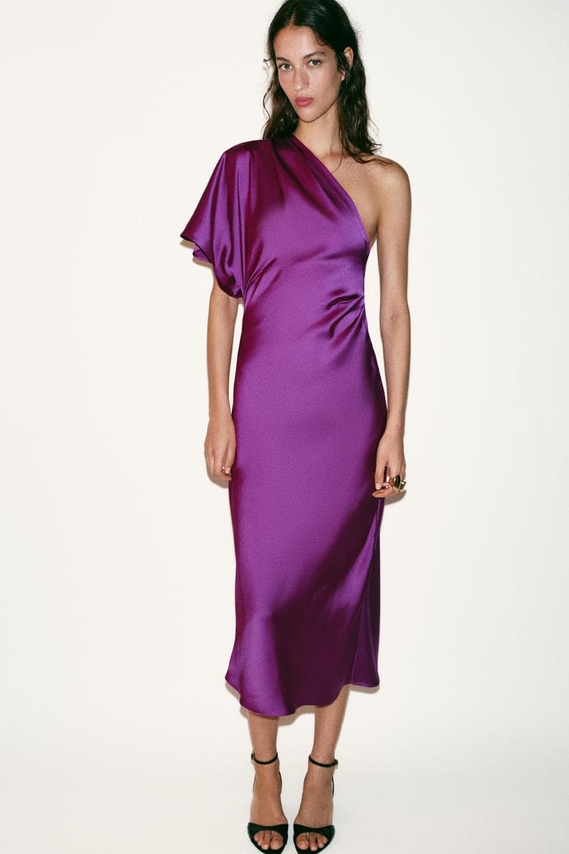 Dress Midi Asymmetric Satin