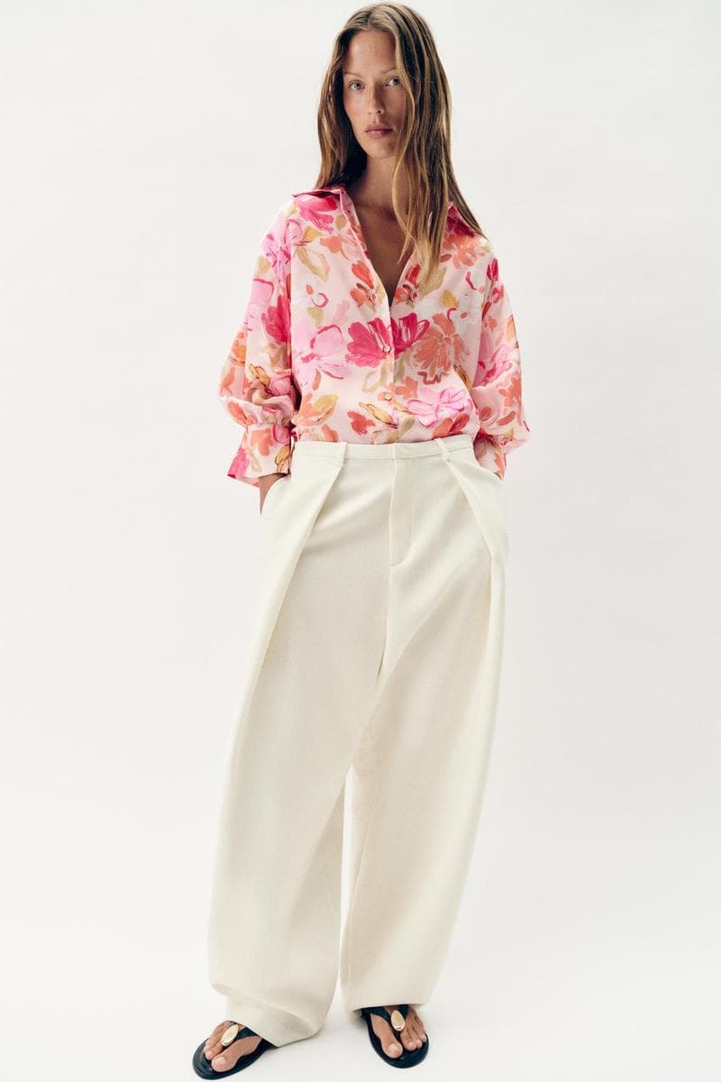 Shirt Satin With Print Floral