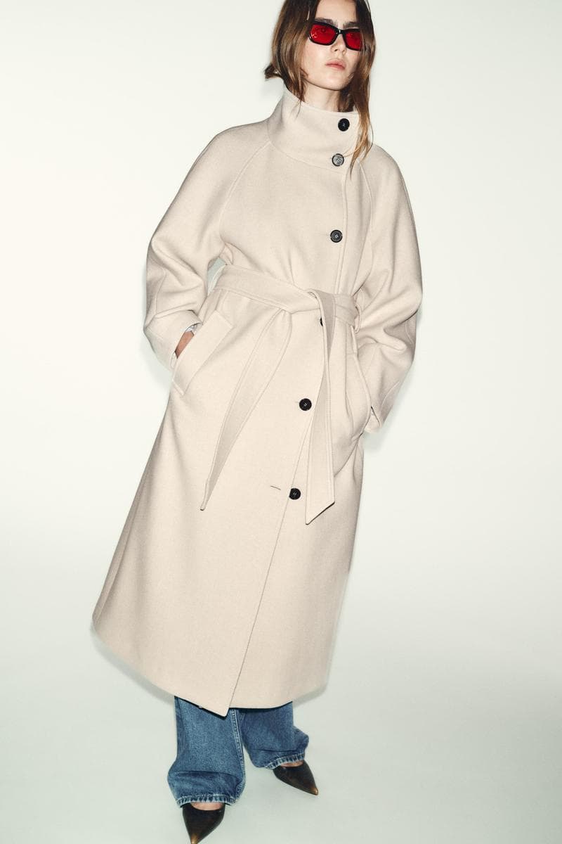 Coat Long With Wool And High Neck