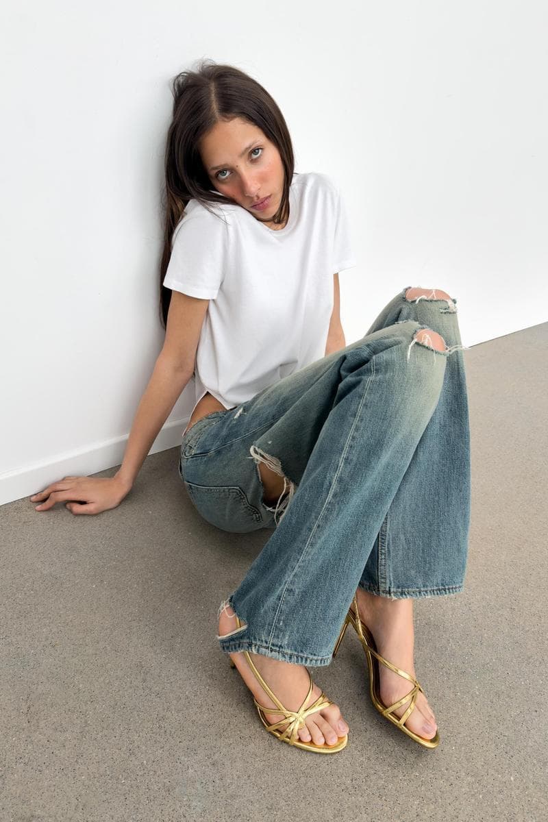 Sandal Heeled With Straps Laminated