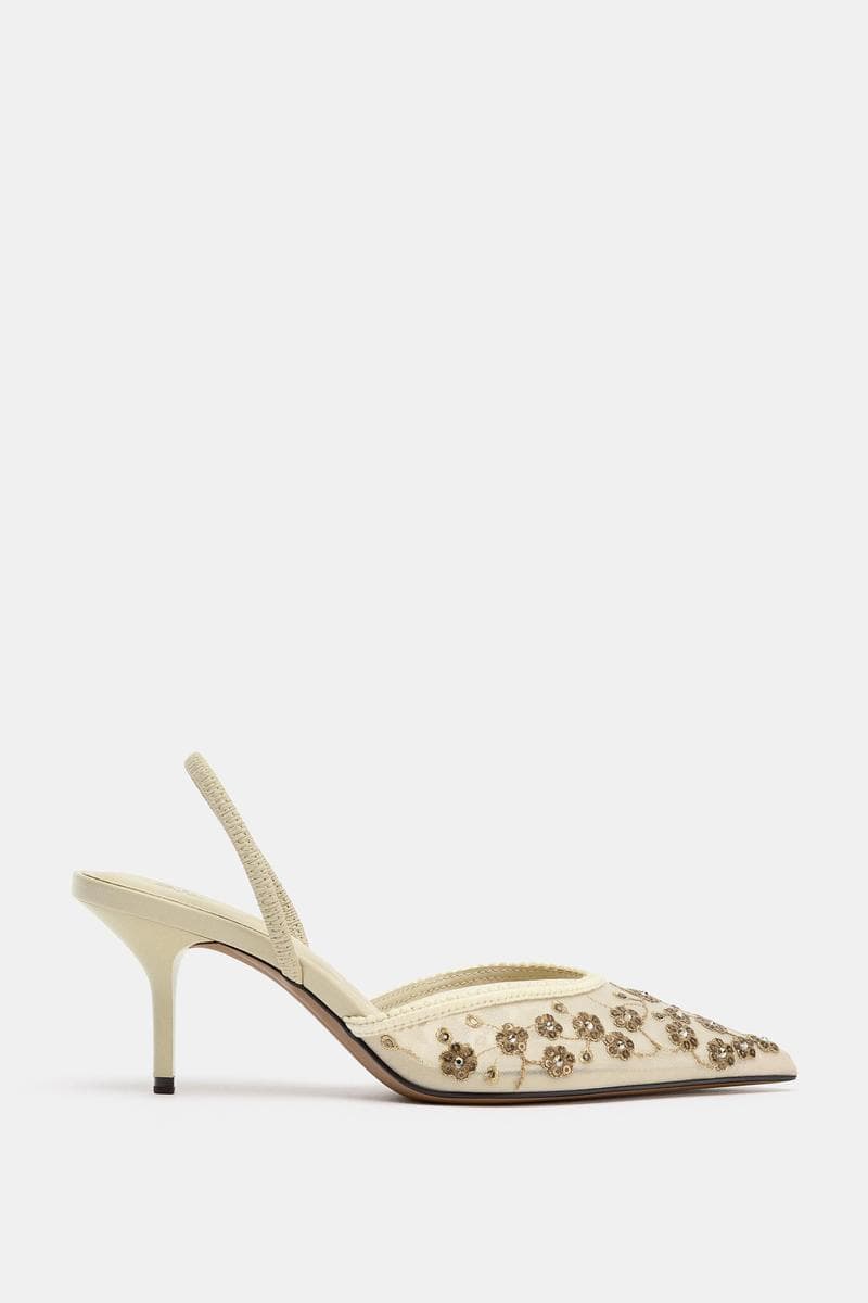 Shoe High Mesh Embroidered