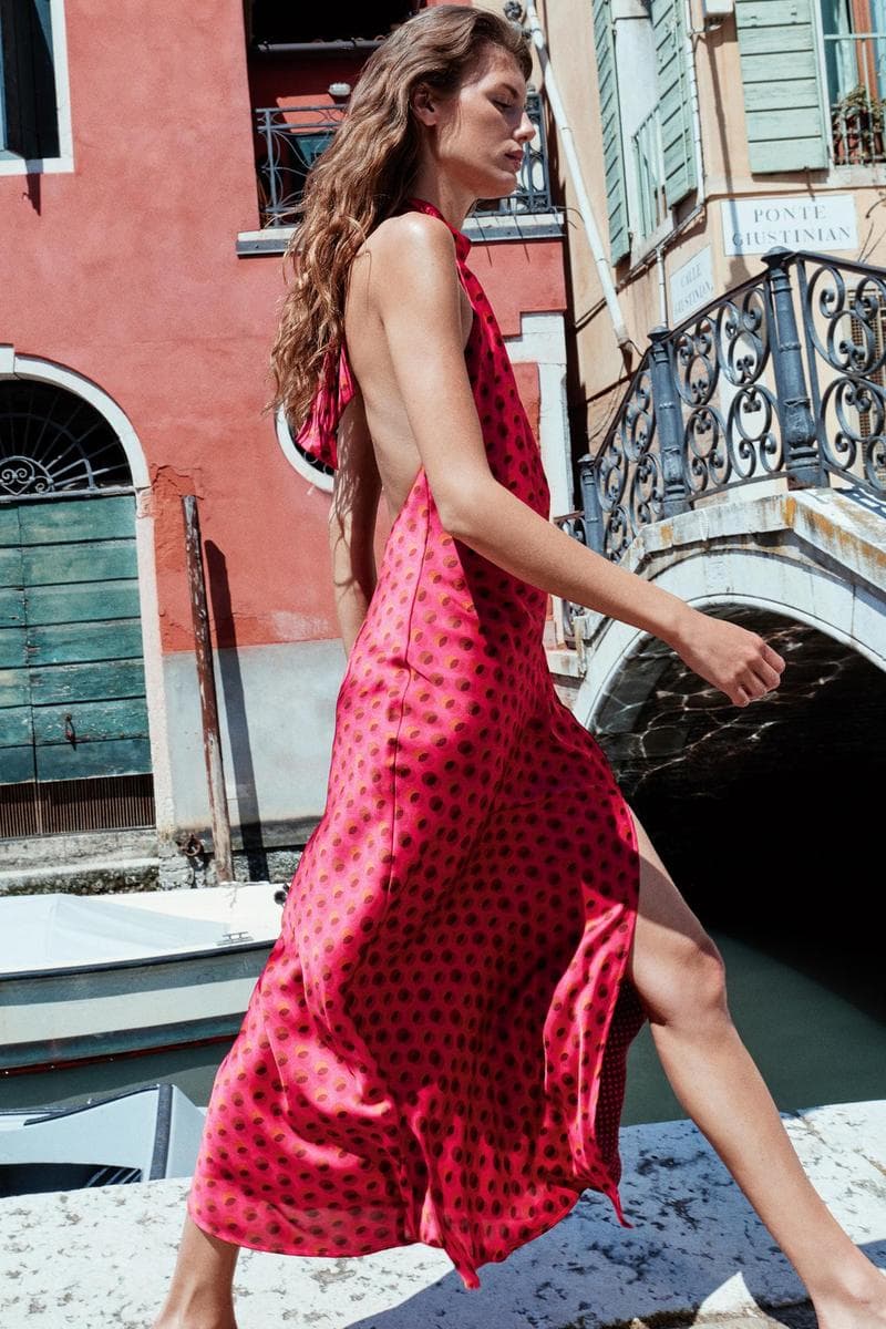 Dress Midi Halter Neck