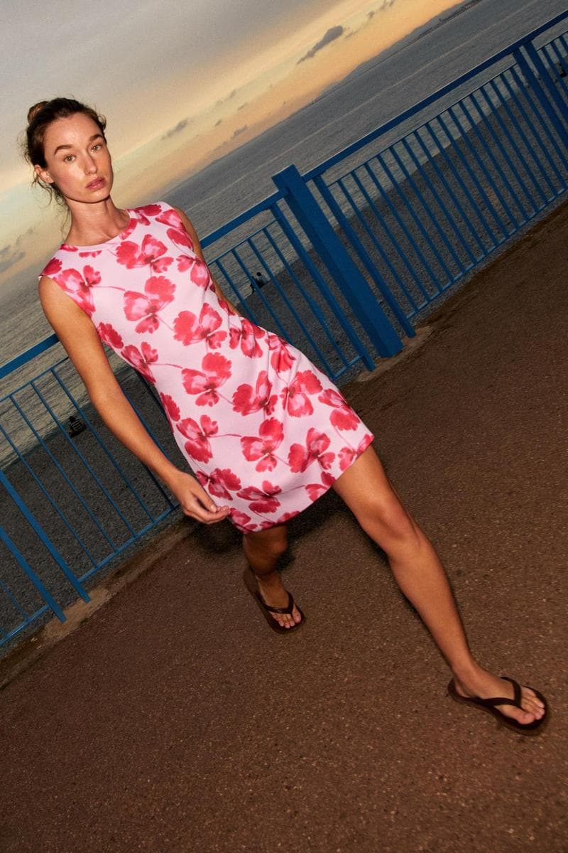 Dress Mini Knit Jacquard Flowers