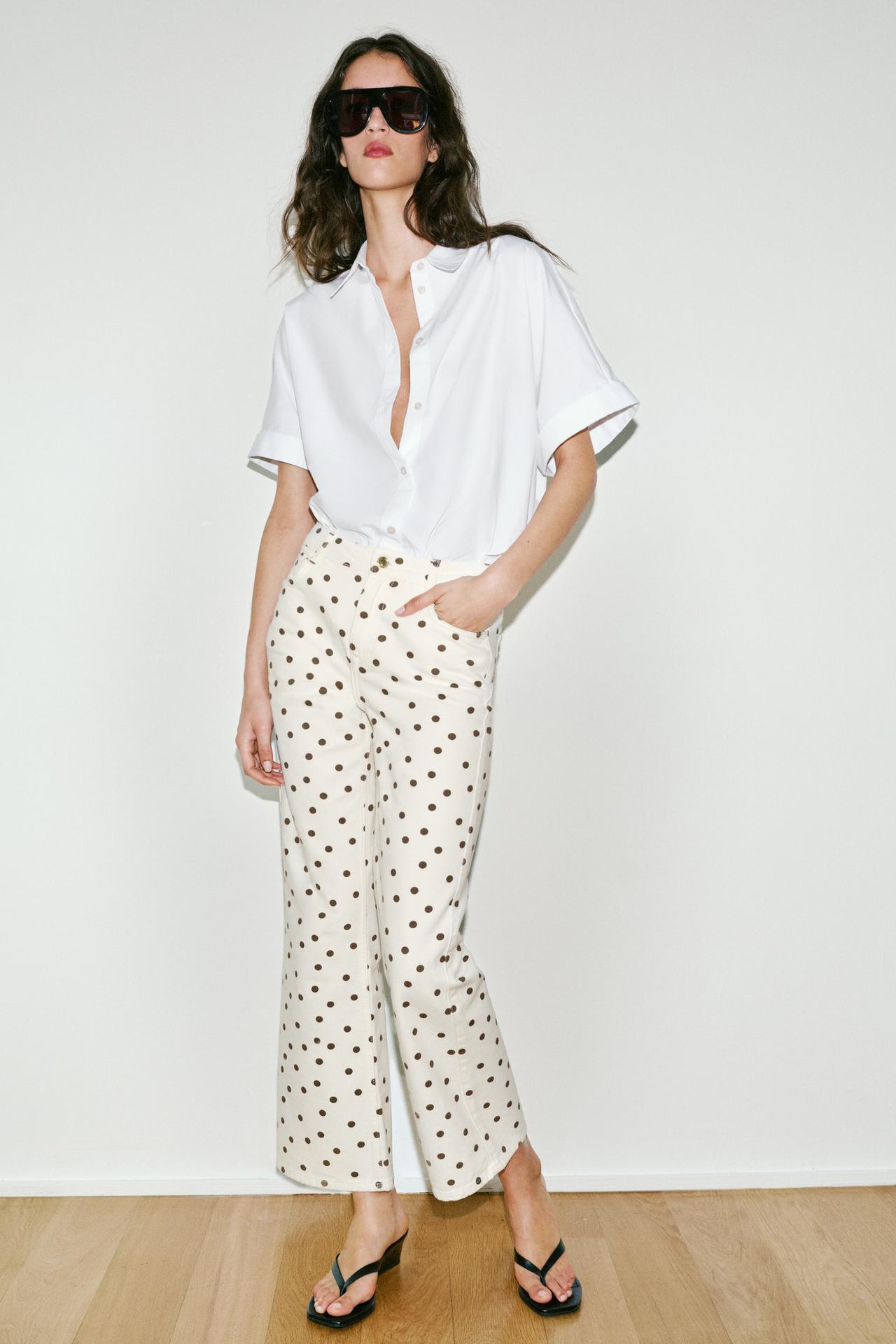 Jeans Z1975 Mini Flare Mid Rise Bolinhas