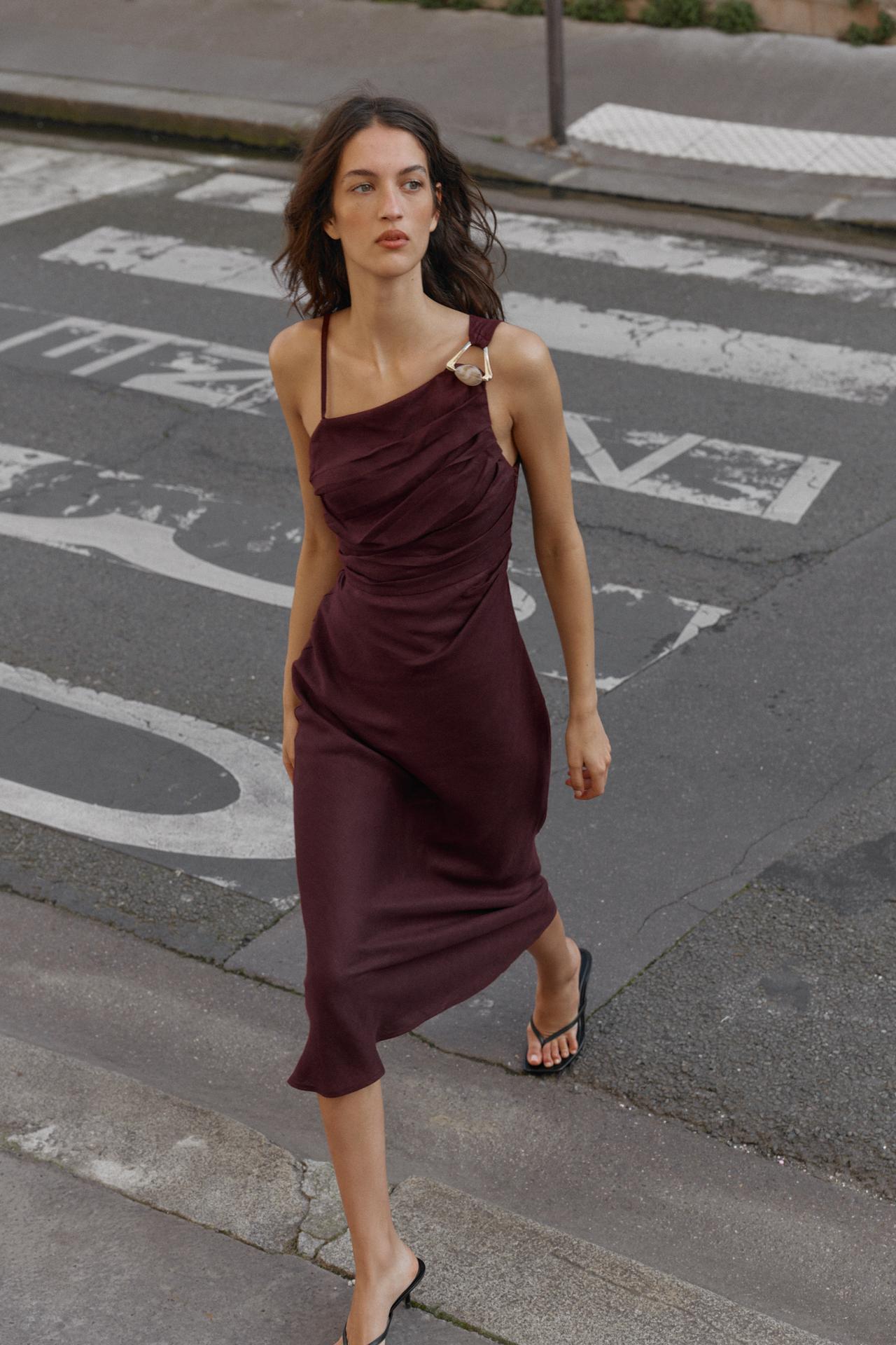 Dress Midi Asymmetric 100% Linen