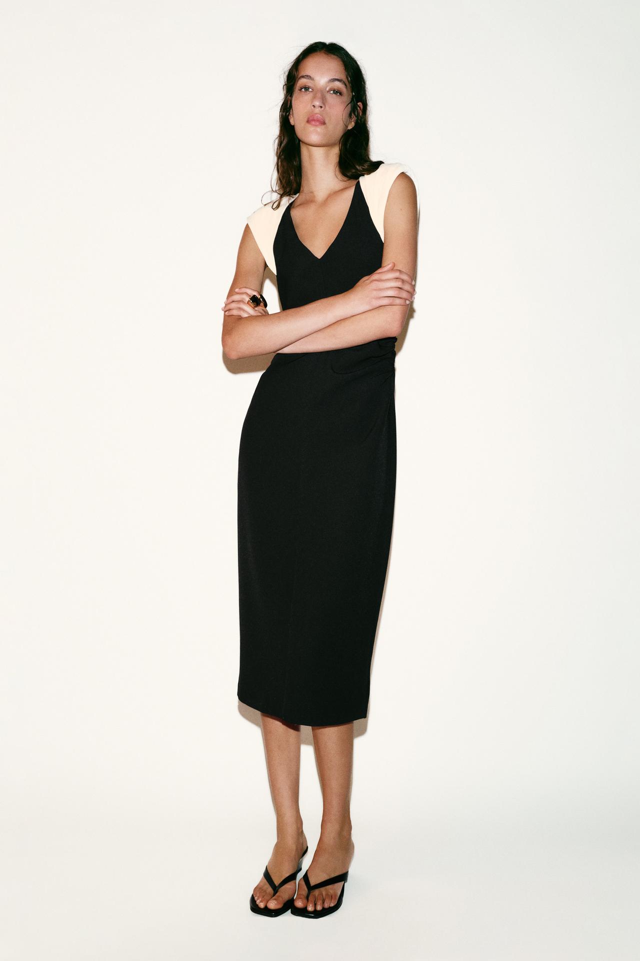 Dress Midi Combined Shoulder Pads